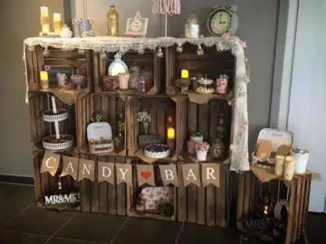 Candybar aus Holzkisten Candybar Hochzeit