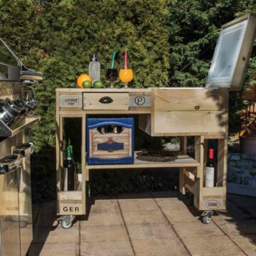 ᐅᐅ Paletten Grilltisch mit Kühlbox | Europaletten Möbel Shop