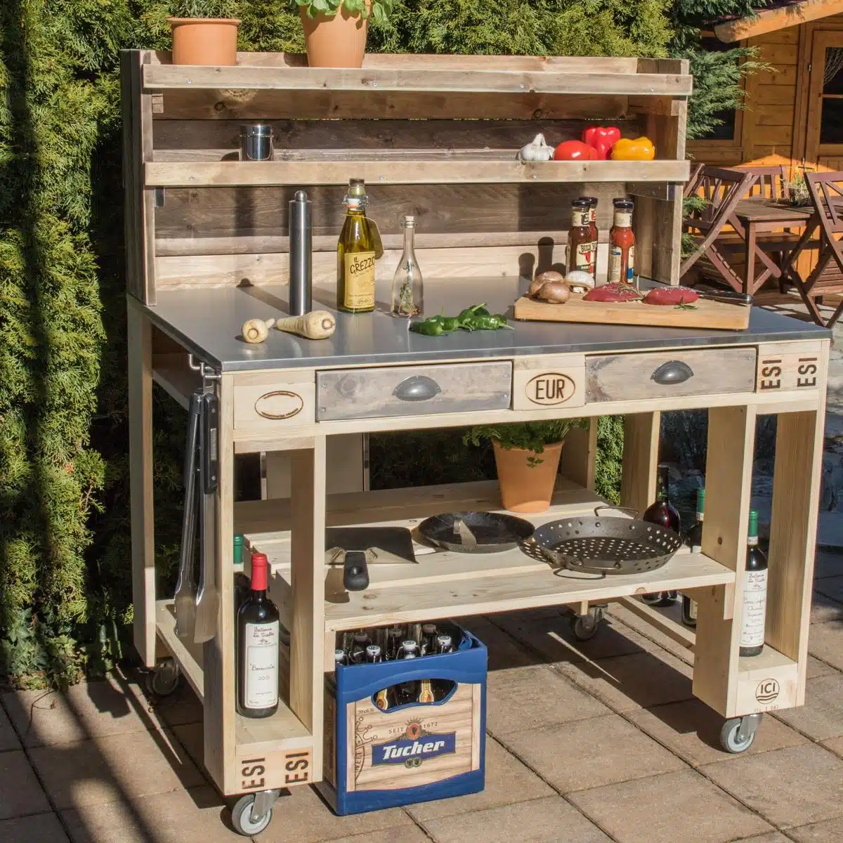 Outdoor Küchen und Grilltisch aus paletten