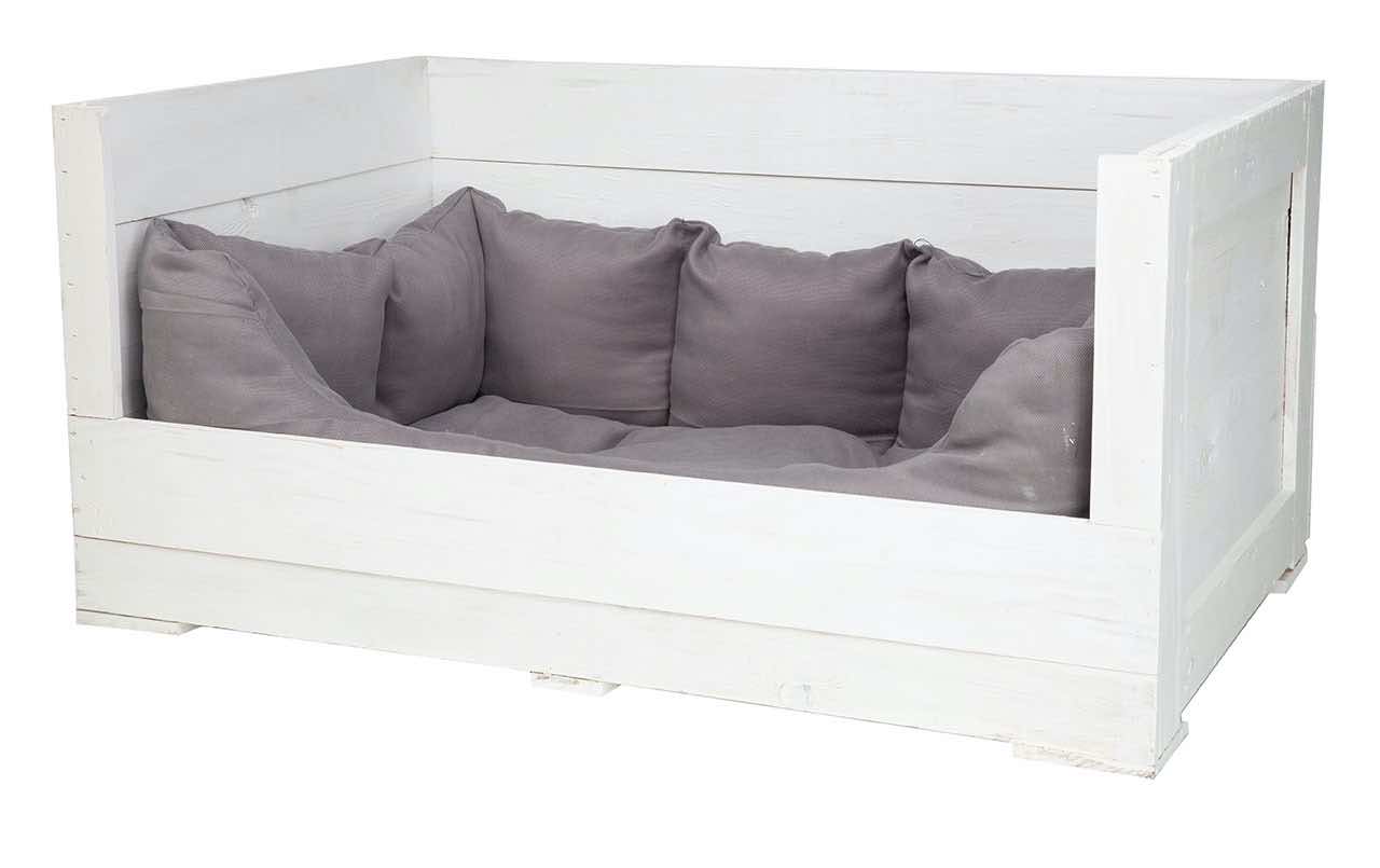 Hundekrbchen aus weiem Holz | Hundesofa