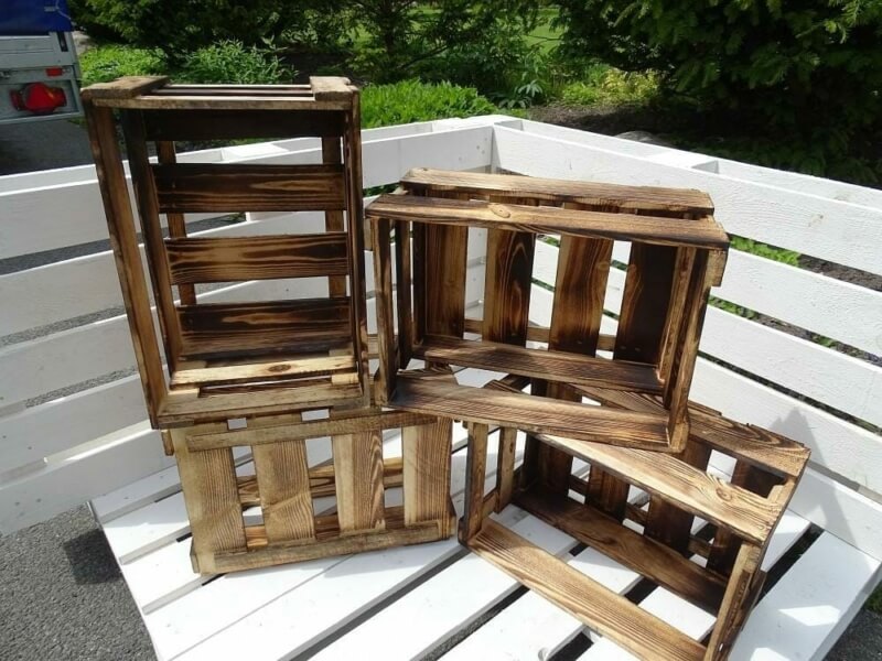 3er Set Weiße Weinkisten – Vintage Look, 50x40x30 Cm, Aus Holz, Für Aufbewahrung & Deko
