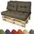 Europaletten-Kissen wählbar mit Auflage -  120x40x10-20 cm - verschiedene Farben auswählbar
