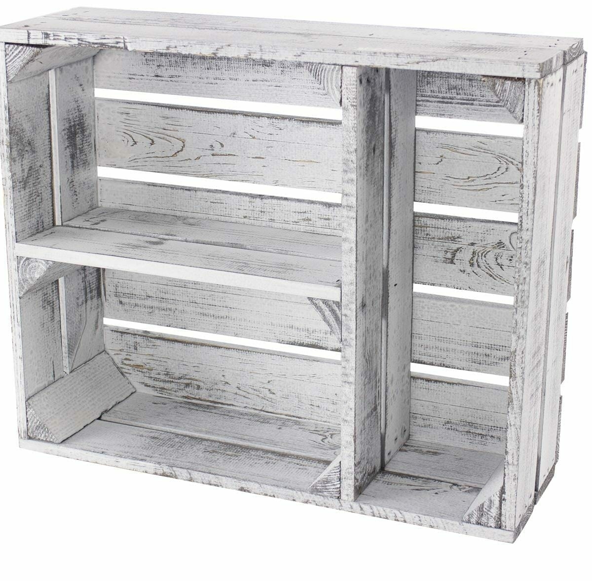 4 Regalkisten Flach Mit 3 Fächern – Geflammte Optik, Als Gewürzregal 50x40,5x16 Cm