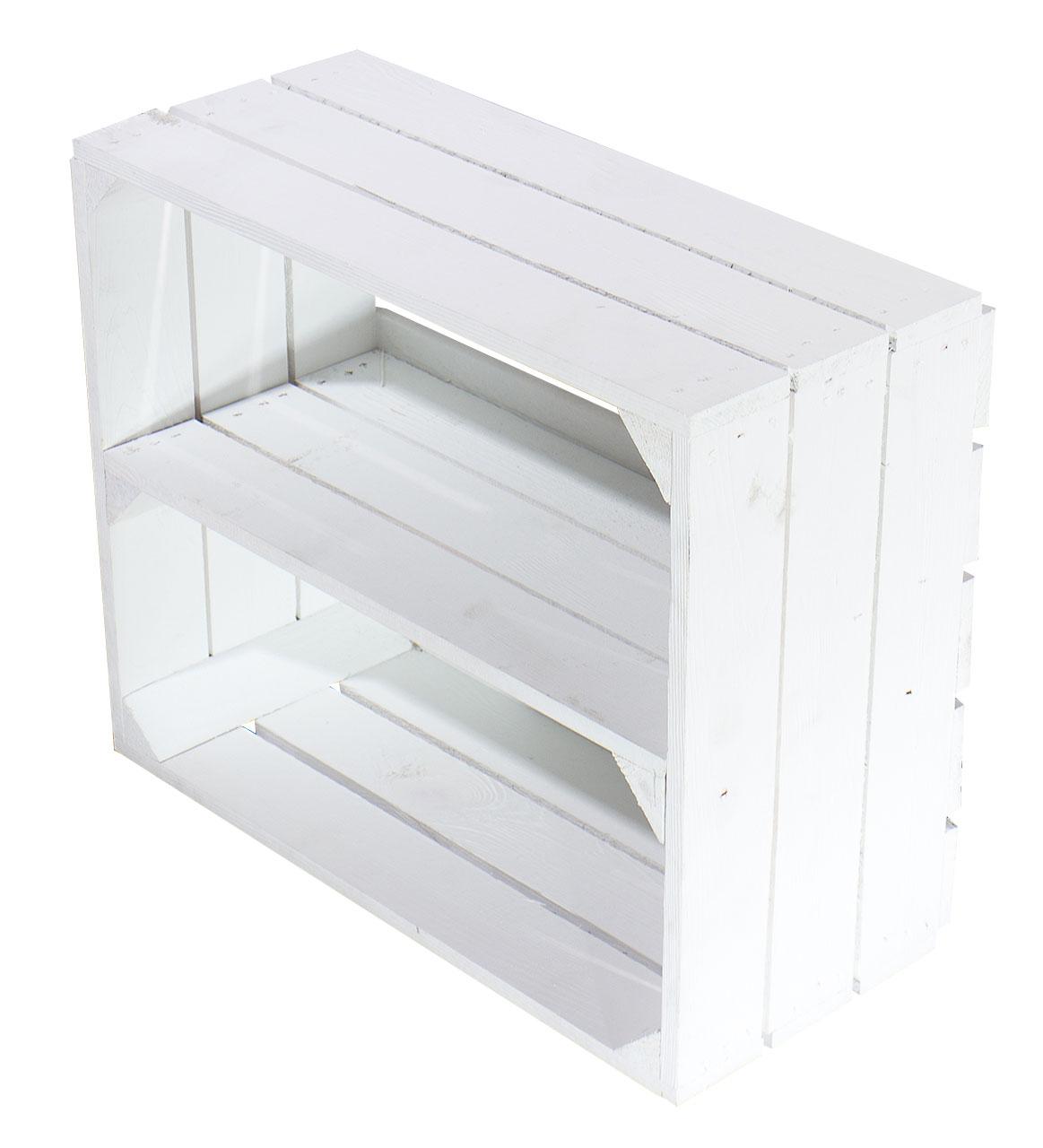 ᐅ Weiße flache Holzkiste - 50x40x22cm