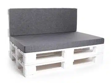 Set mit Ecklehnen - Palettenauflage - Sitzkissen - Set frei wählbar - grau-2